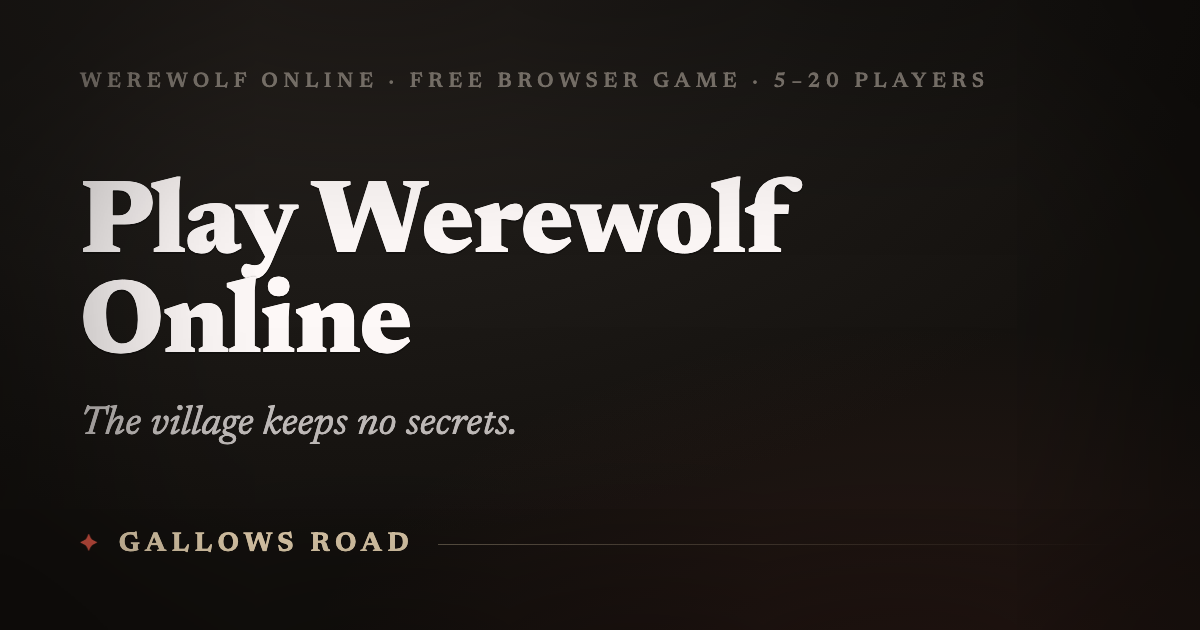 Werwolf online spielen - kostenloses Browserspiel | Gallows Road